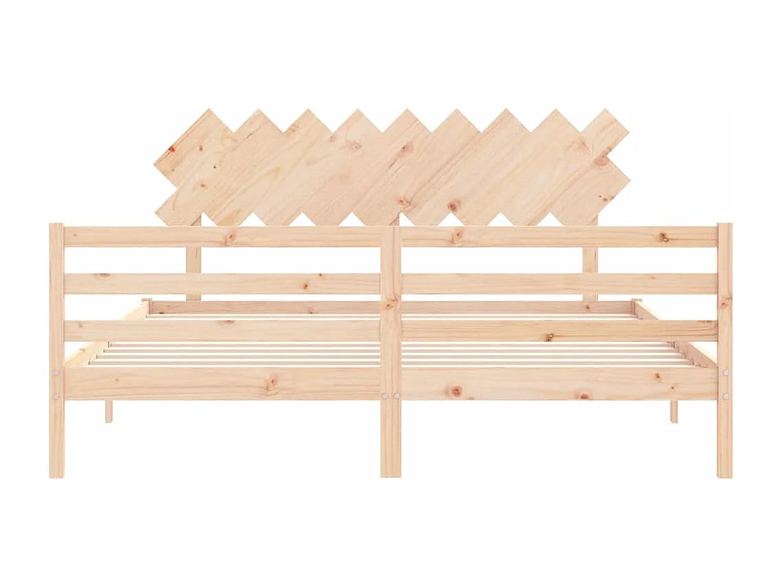 Bedframe met hoofdbord massief hout