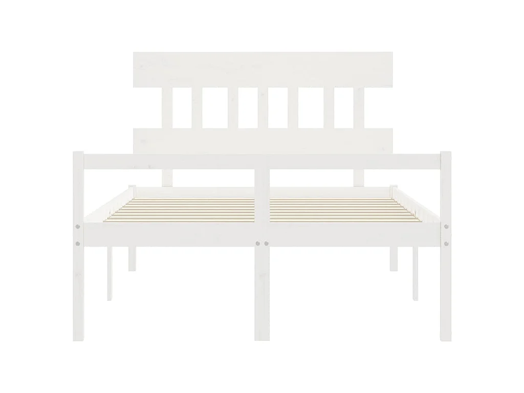 Lit pour personne âgée sans matelas blanc 140x190cm bois massif