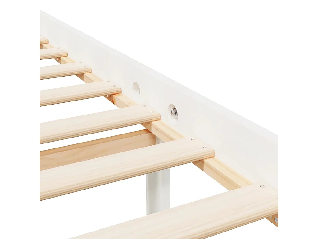 Lit pour personne âgée sans matelas blanc 140x190cm bois massif