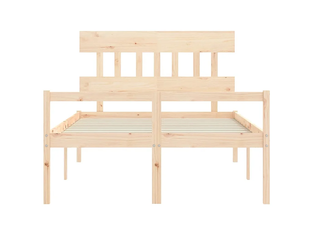 Letto per Anziani con Testiera 140x190 cm in Legno Massello