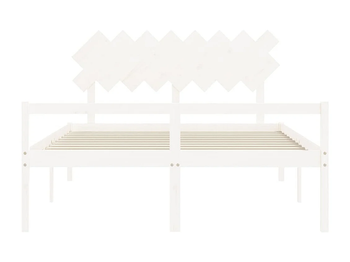 Letto per Anziani con Testiera Bianco 160x200 cm Legno Massello