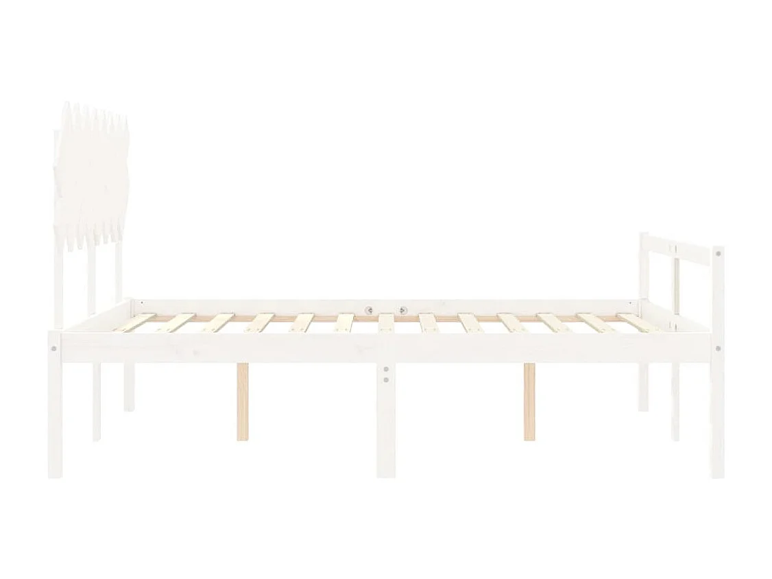 Letto per Anziani con Testiera Bianco 160x200 cm Legno Massello