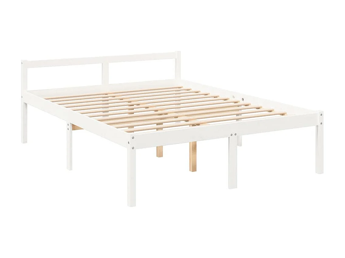 Letto per Anziani con Testiera Bianco 160x200 cm Legno Massello