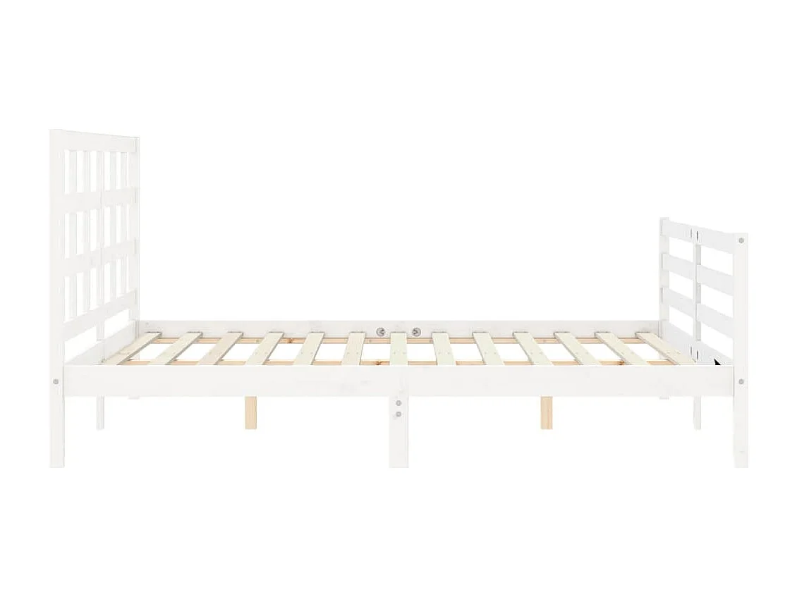 Cadre de lit sans matelas blanc bois de pin massif