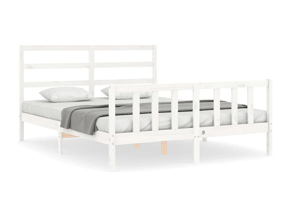 Estructura de cama sin colchón madera maciza de pino 160x200 cm