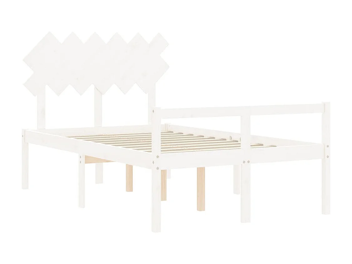Letto per Anziani Bianco Testiera Small Double Legno Massello