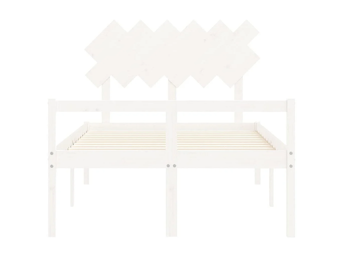 Letto per Anziani Bianco Testiera Small Double Legno Massello