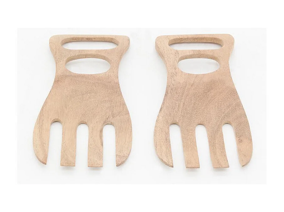 Paire de couverts en acacia Paire de mains