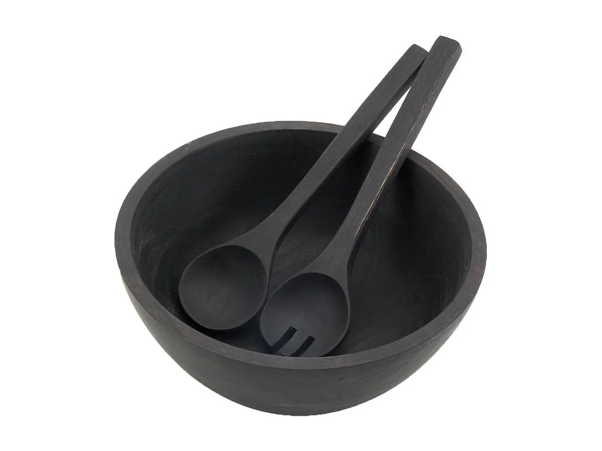 Paire de couverts à salade en bois d'acacia noir Couverts
