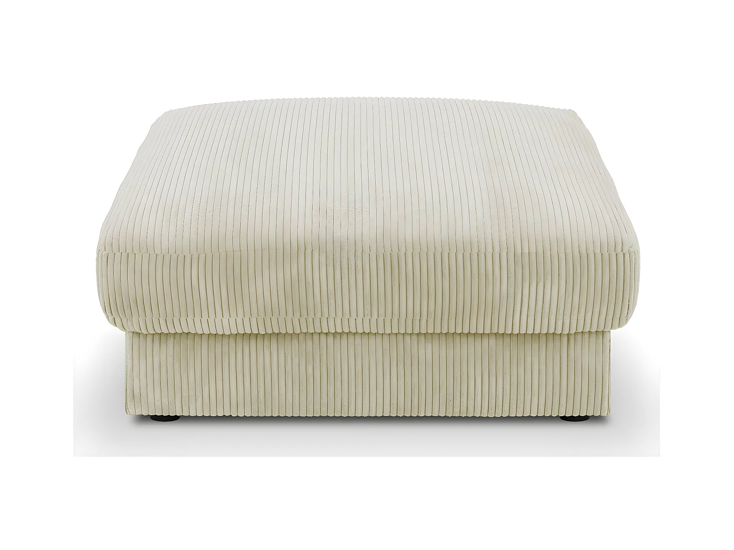 Pouf en velours côtelé beige - Robin