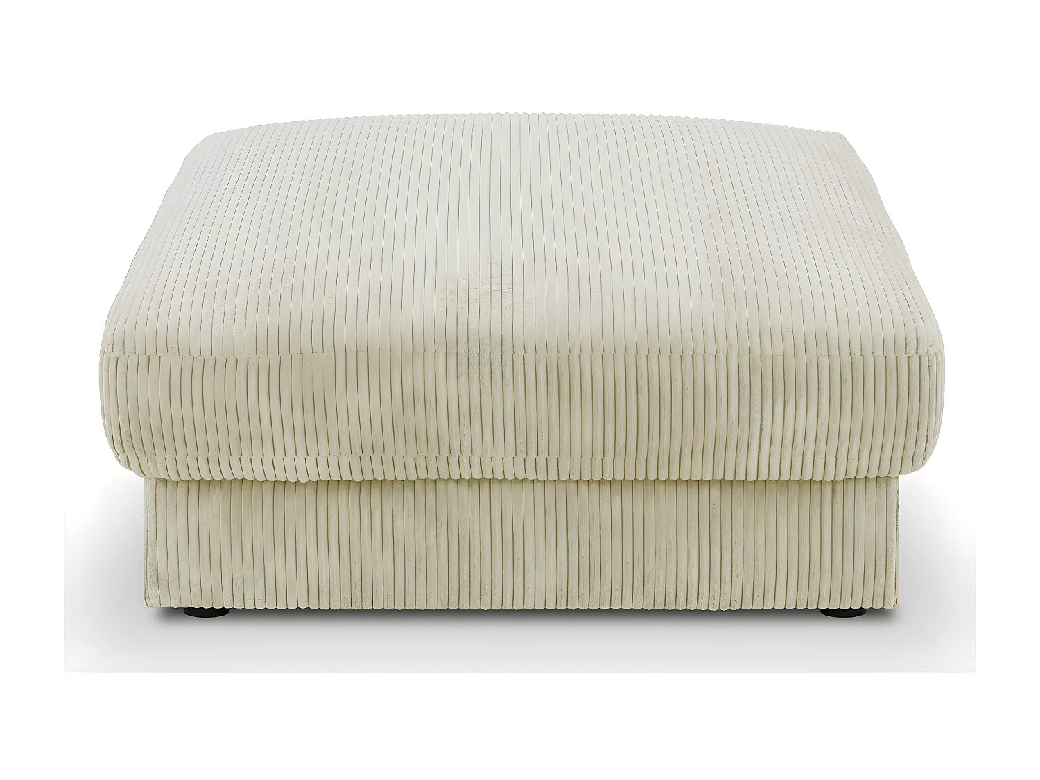 Pouf en velours côtelé beige - Robin