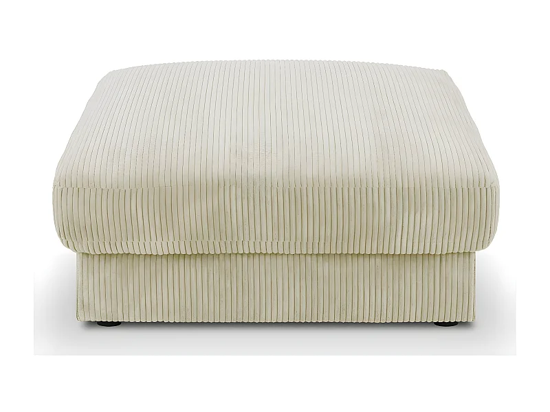 Pouf en velours côtelé beige - Robin