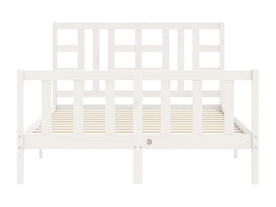 Cadre de lit sans matelas blanc bois de pin massif