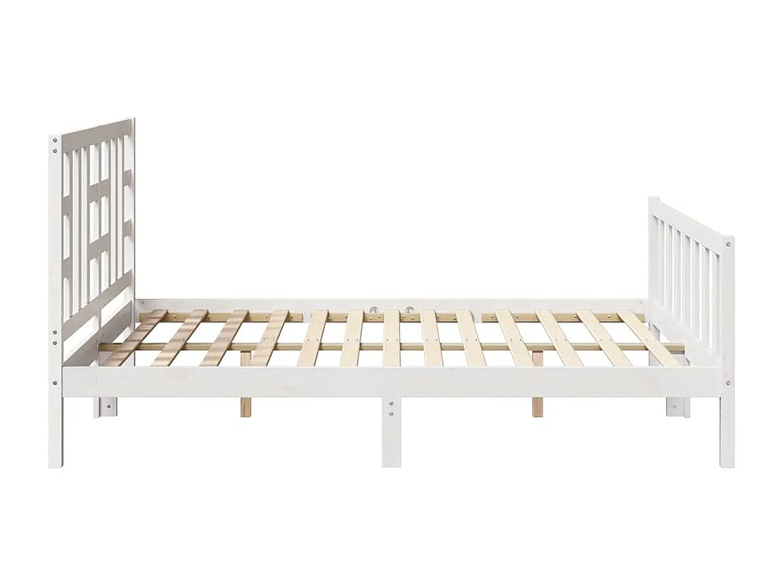 Cadre de lit sans matelas blanc bois de pin massif