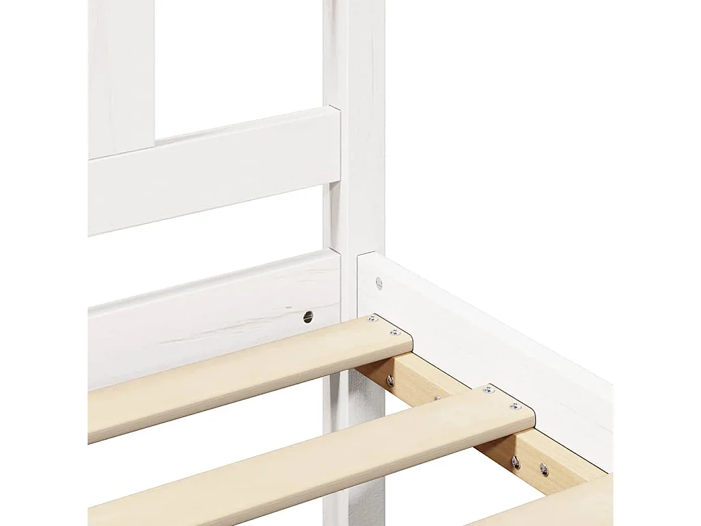 Cadre de lit sans matelas blanc bois de pin massif