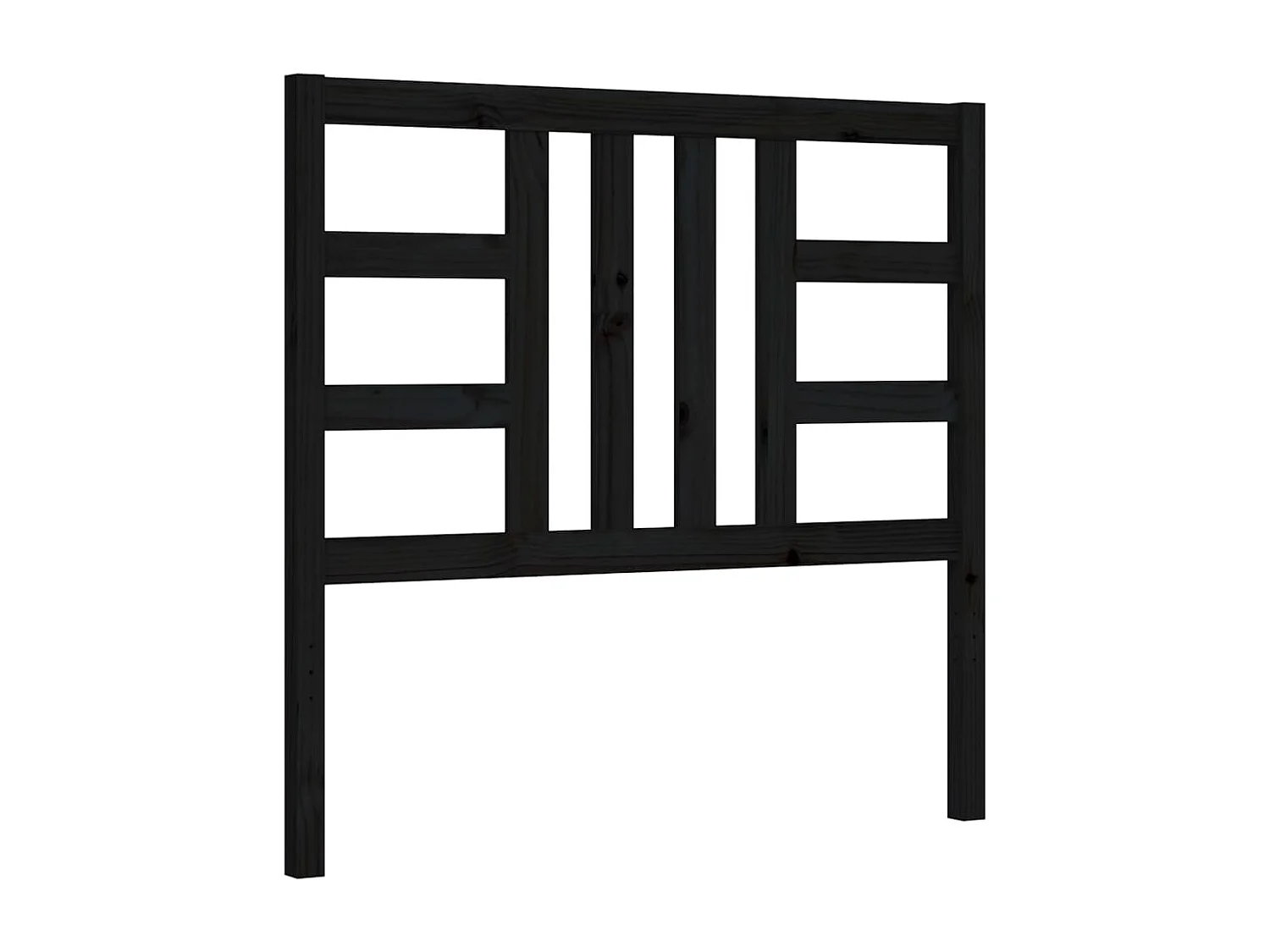 Estrutura de cama com cabeceira 100x200 cm madeira maciça preto