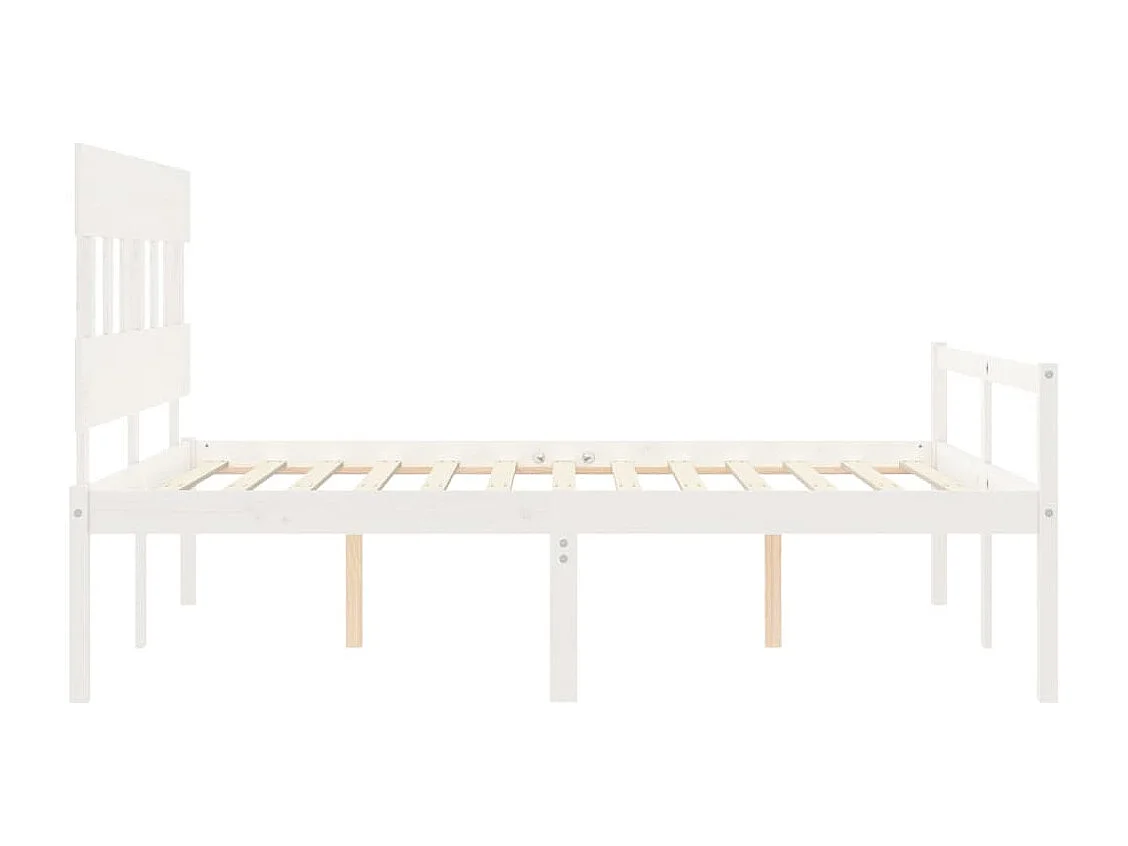 Letto per Anziani con Testiera Bianco 160x200 cm Legno Massello