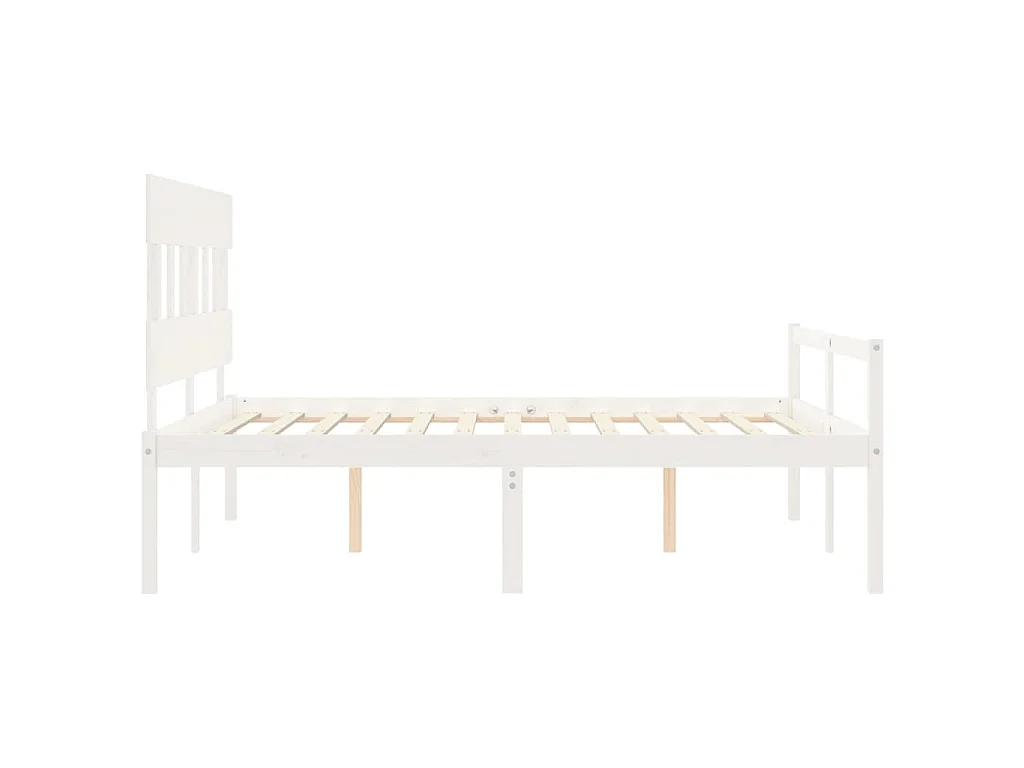 Lit pour personne âgée sans matelas blanc 160x200cm bois massif