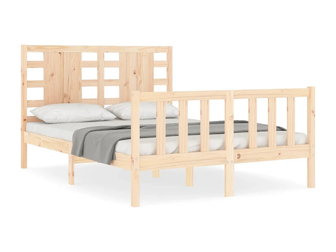 Estructura de cama sin colchón madera de pino maciza 120x200 cm
