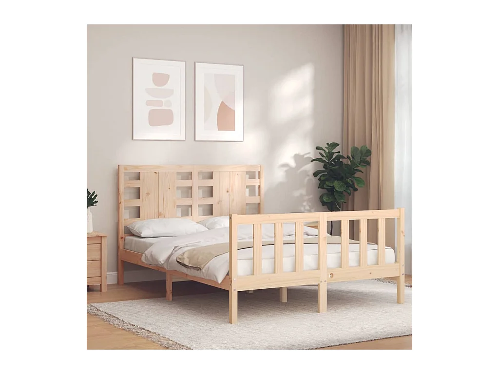 Cadre de lit sans matelas 120x200 cm bois de pin massif