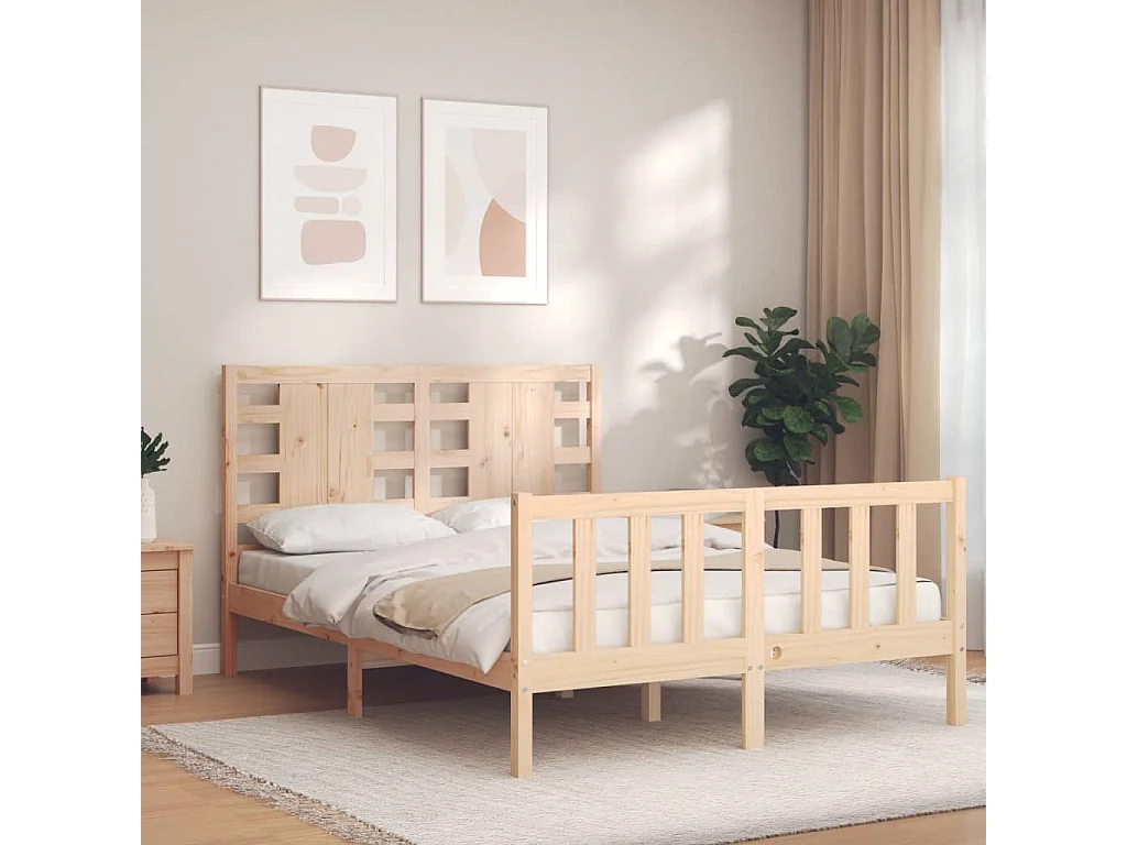 Cadre de lit sans matelas 120x200 cm bois de pin massif