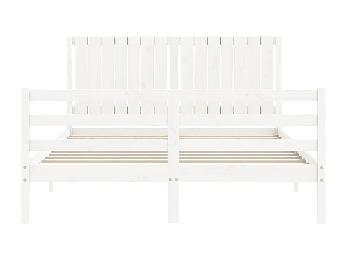 Cadre de lit sans matelas blanc 160x200 cm bois massif