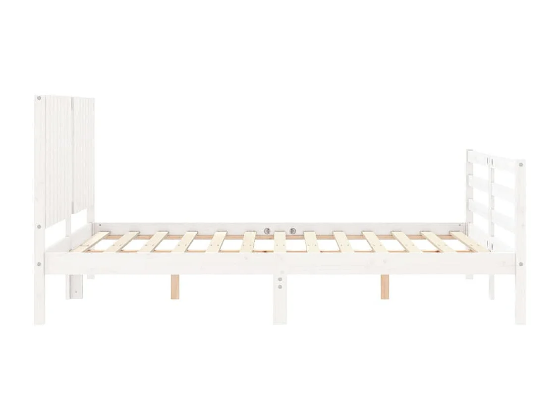 Cadre de lit sans matelas blanc 160x200 cm bois massif