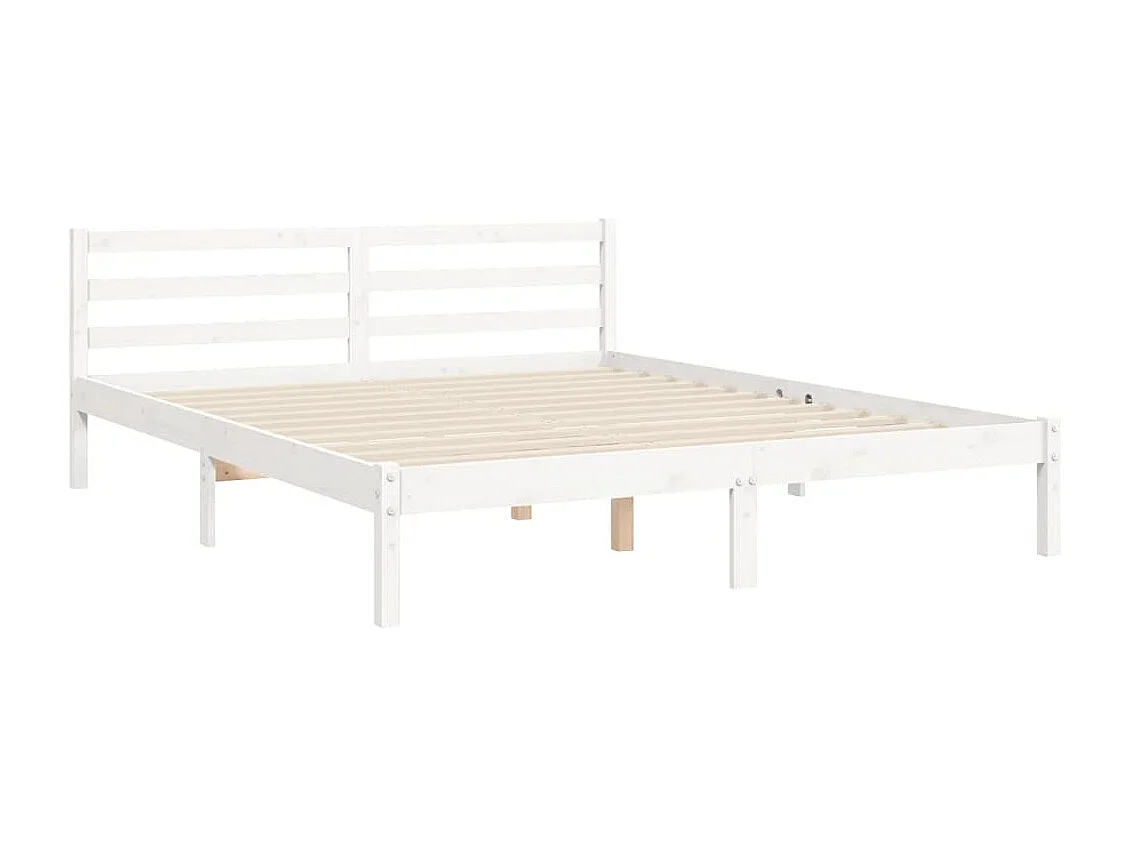 Cadre de lit sans matelas blanc 160x200 cm bois massif