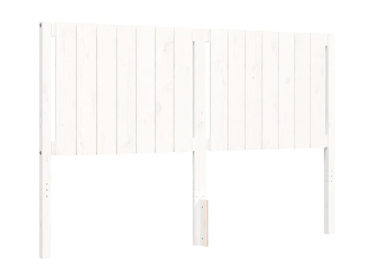 Cadre de lit sans matelas blanc 160x200 cm bois massif