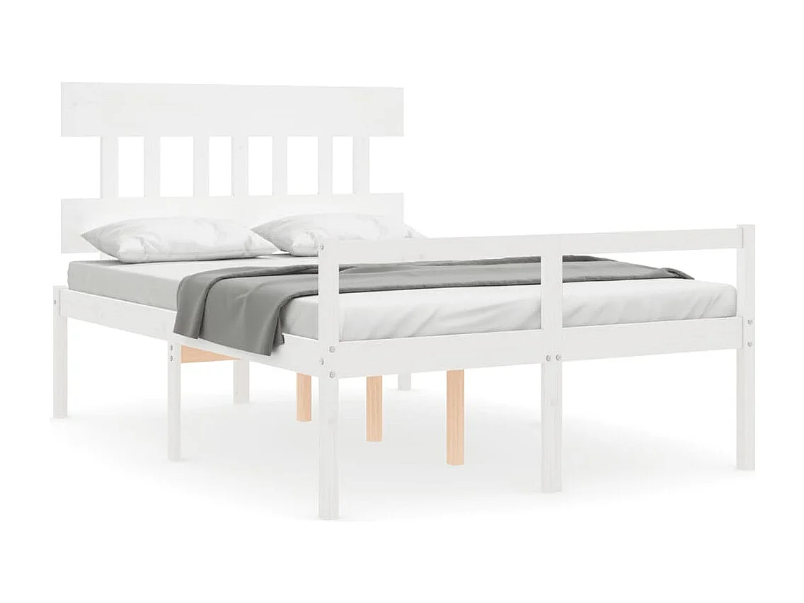Lit pour personne âgée sans matelas blanc 140x200cm bois massif