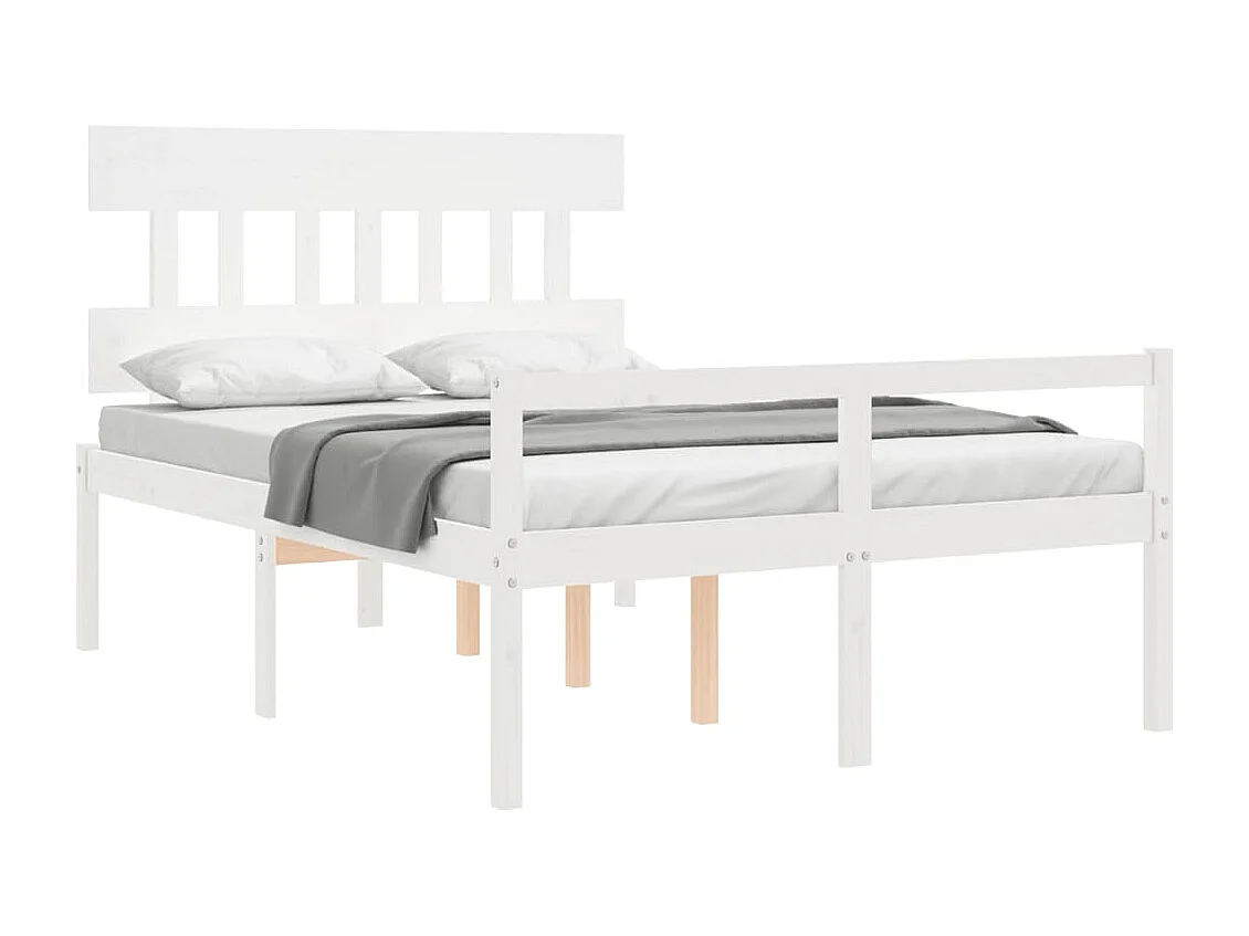 Lit pour personne âgée sans matelas blanc 140x200cm bois massif