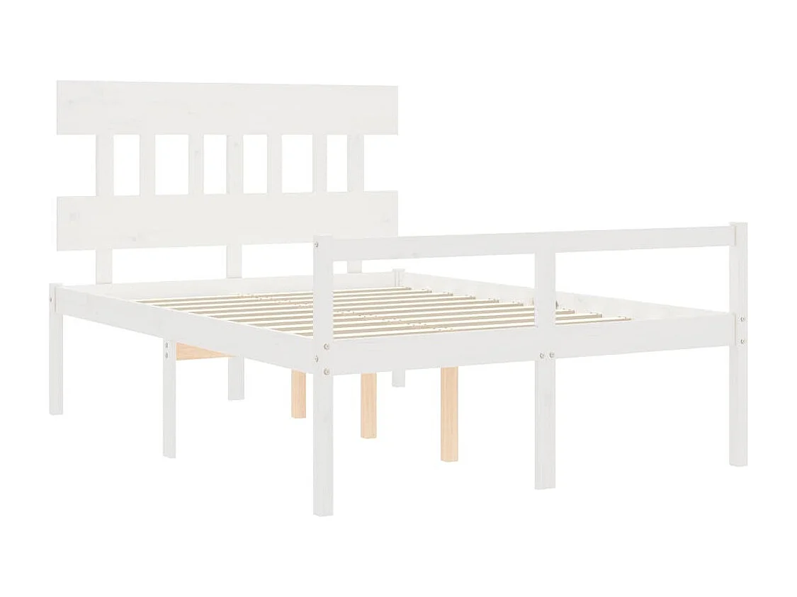 Lit pour personne âgée sans matelas blanc 140x200cm bois massif