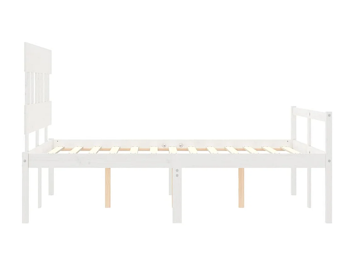 Lit pour personne âgée sans matelas blanc 140x200cm bois massif