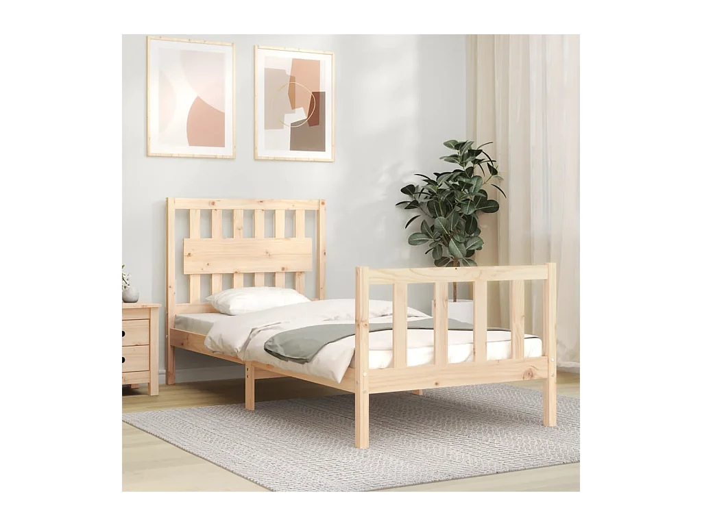Bedframe zonder matras massief grenenhout 90x200 cm