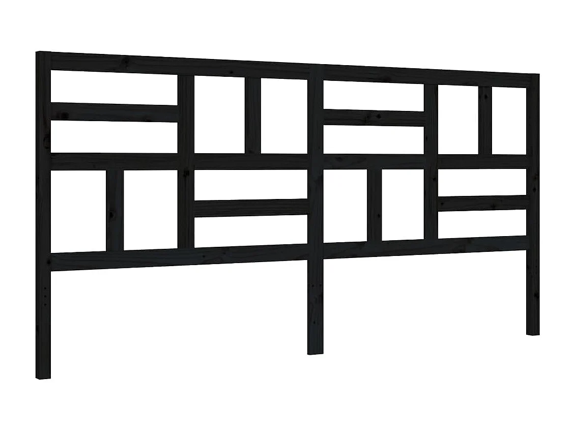 Estrutura de cama com cabeceira 200x200 cm madeira maciça preto