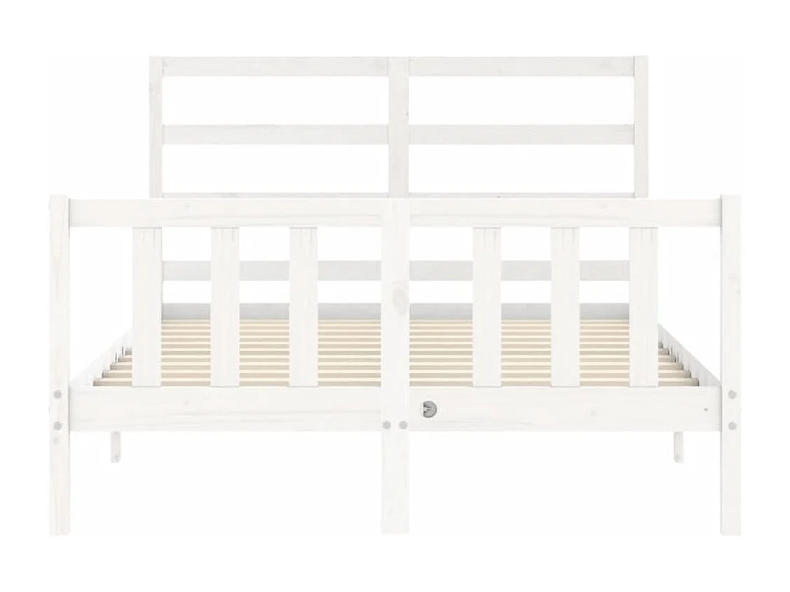 Bedframe zonder matras massief grenenhout wit 140x190 cm