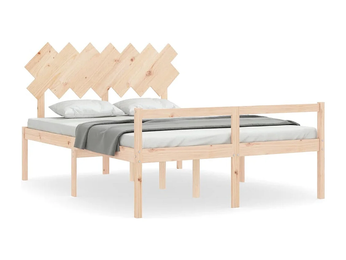 Lit pour personne âgée sans matelas 140x190 cm bois massif
