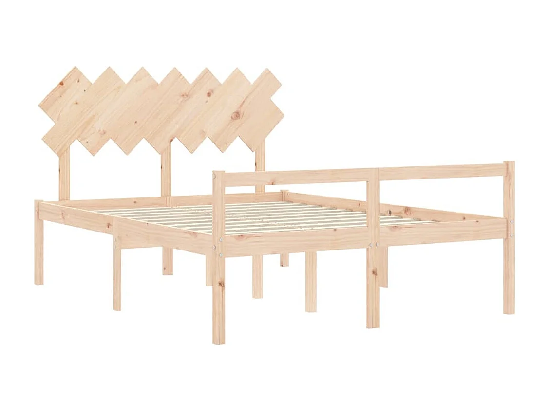 Lit pour personne âgée sans matelas 140x190 cm bois massif