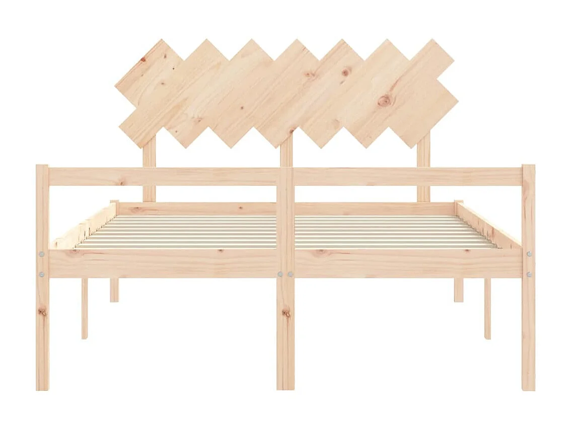Lit pour personne âgée sans matelas 140x190 cm bois massif