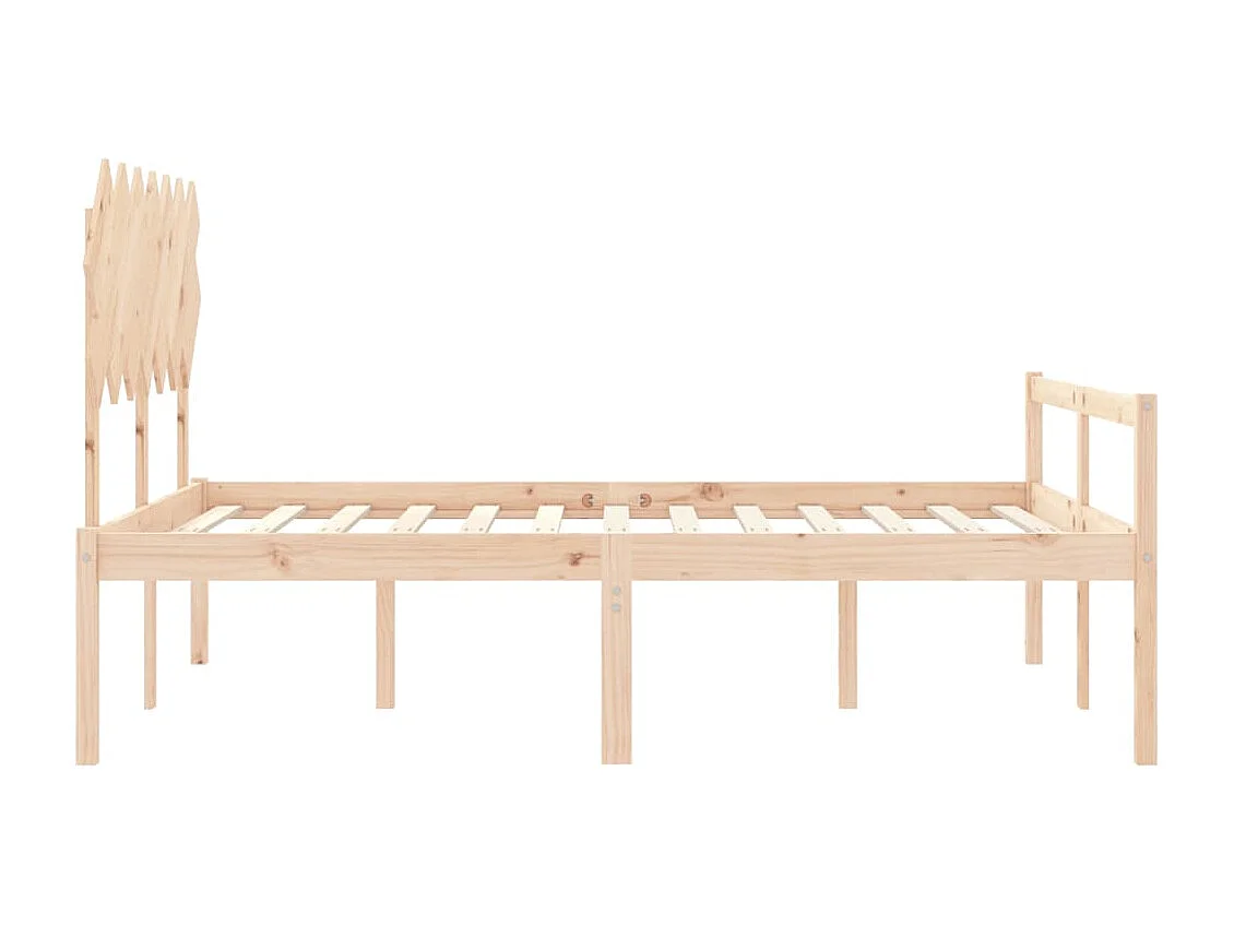 Lit pour personne âgée sans matelas 140x190 cm bois massif