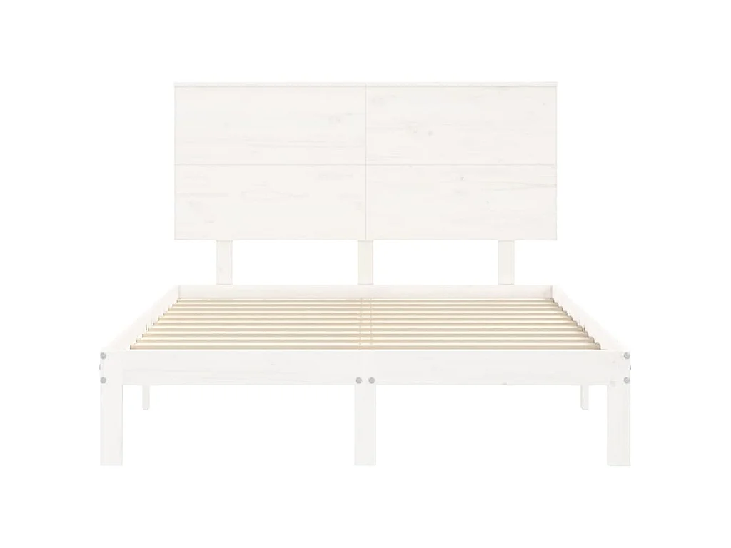 Massivholzbett ohne Matratze Weiß 140x200 cm Kiefernholz