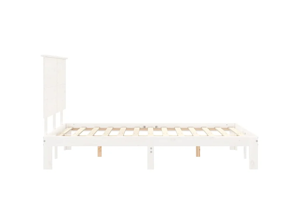 Massivholzbett ohne Matratze Weiß 140x200 cm Kiefernholz