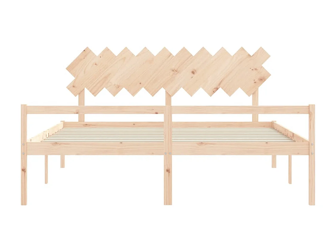 Lit pour personne âgée et tête de lit 200x200 cm bois massif