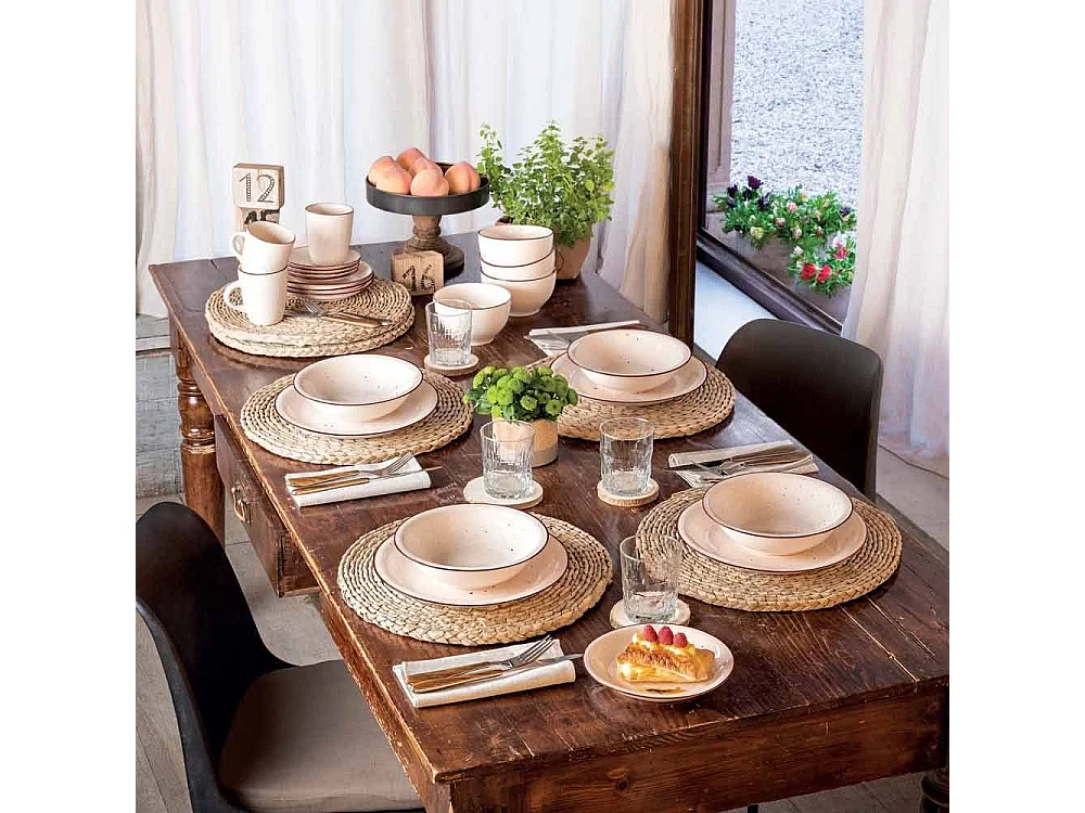 Service de vaisselle 18 pièces Stay Grès Beige
