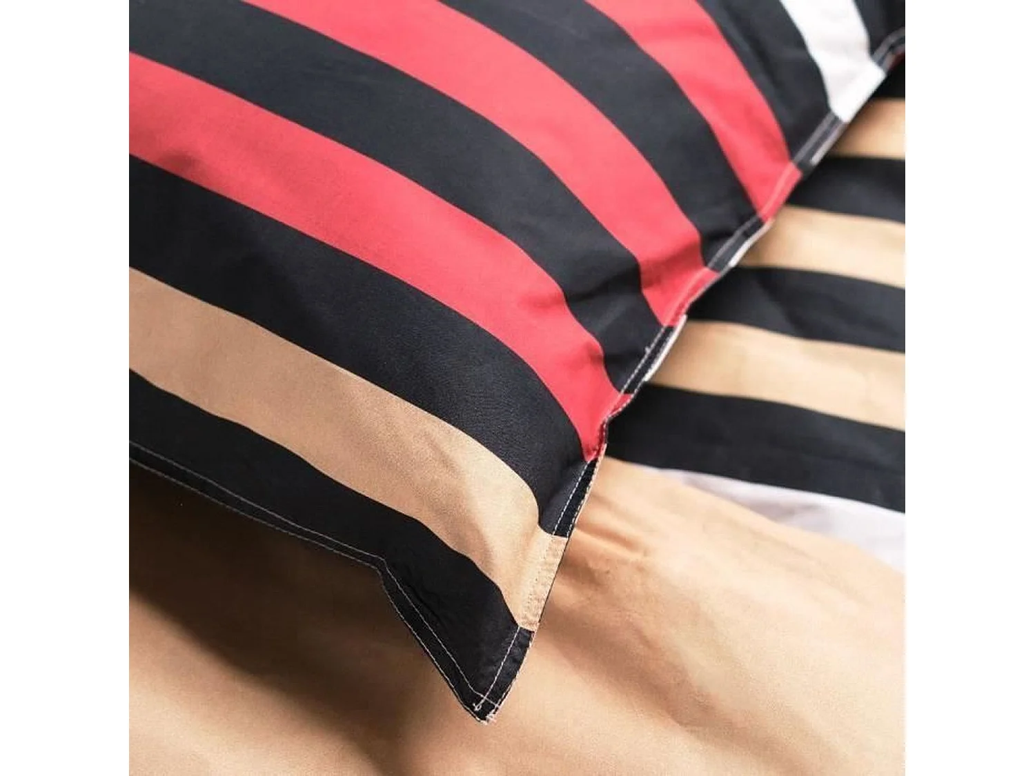 Bettwäscheset – 240 x 220 cm – gestreifte, bedruckte Baumwolle