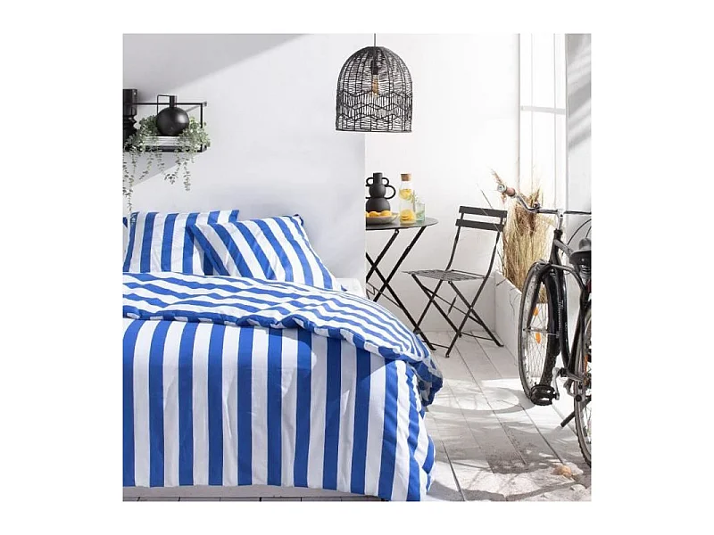 Parure de lit -  Summer Stripes - 240x220 cm - 2 personnes - coton imprimé rayé
