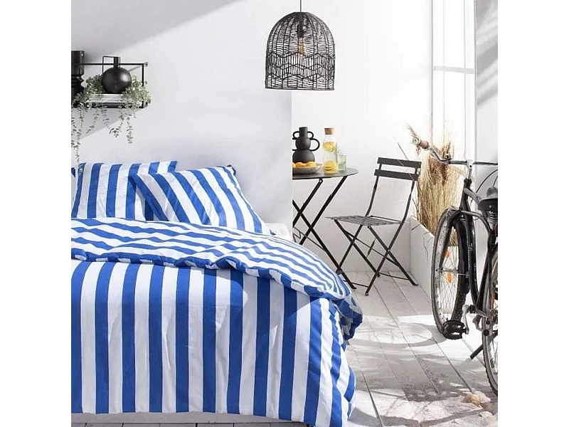 Parure de lit -  Summer Stripes - 240x220 cm - 2 personnes - coton imprimé rayé