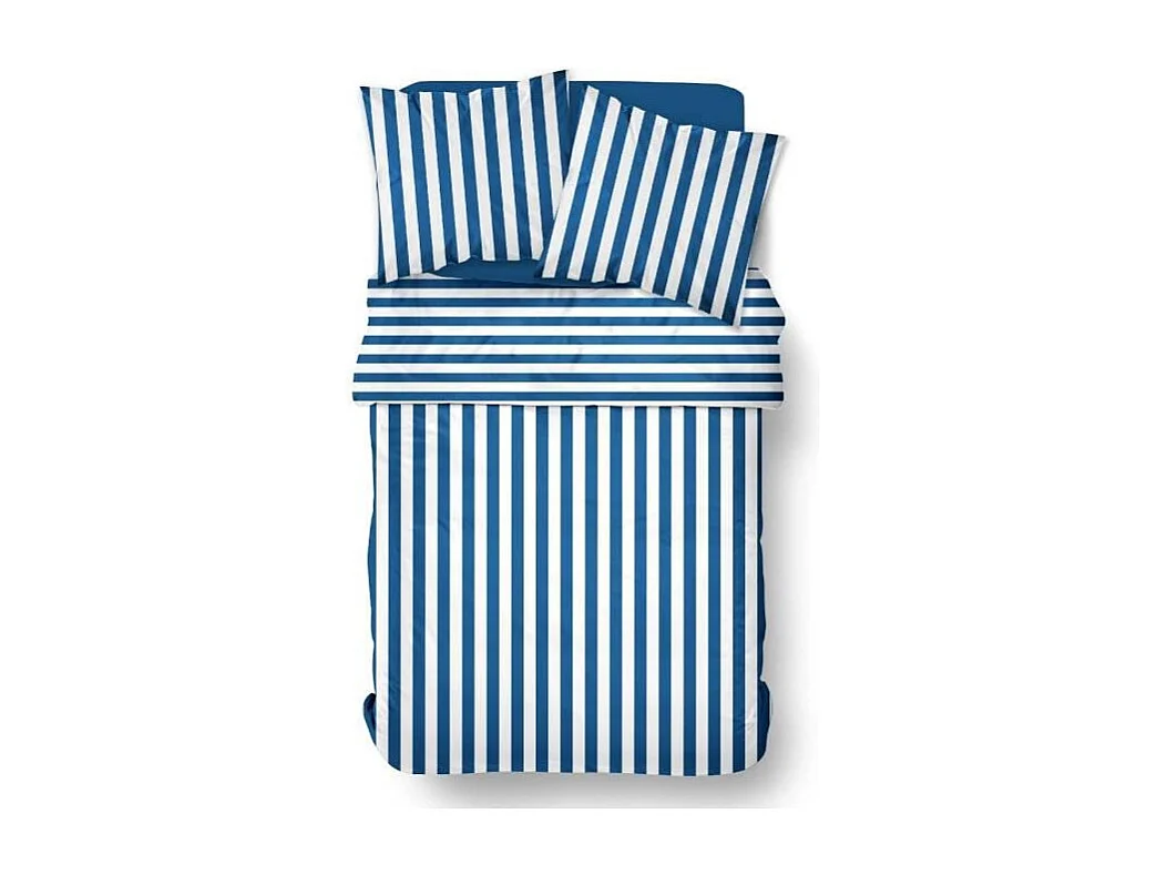 Juego de cama de rayas veraniegas - 240 x 220 cm - Matrimonial - Algodón estampado a rayas