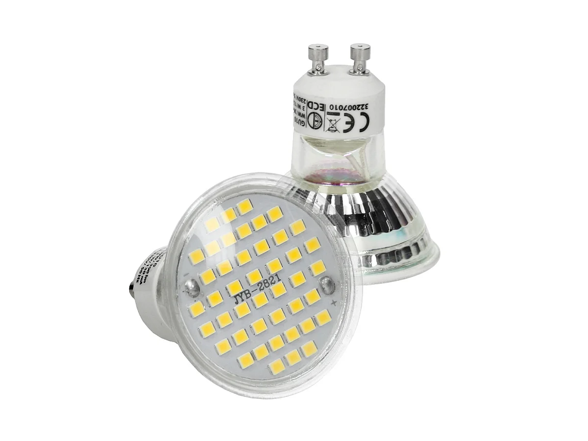 Lampadina spot 3W faretto da incasso illuminazione bulb GU10 44SMD bianco caldo
