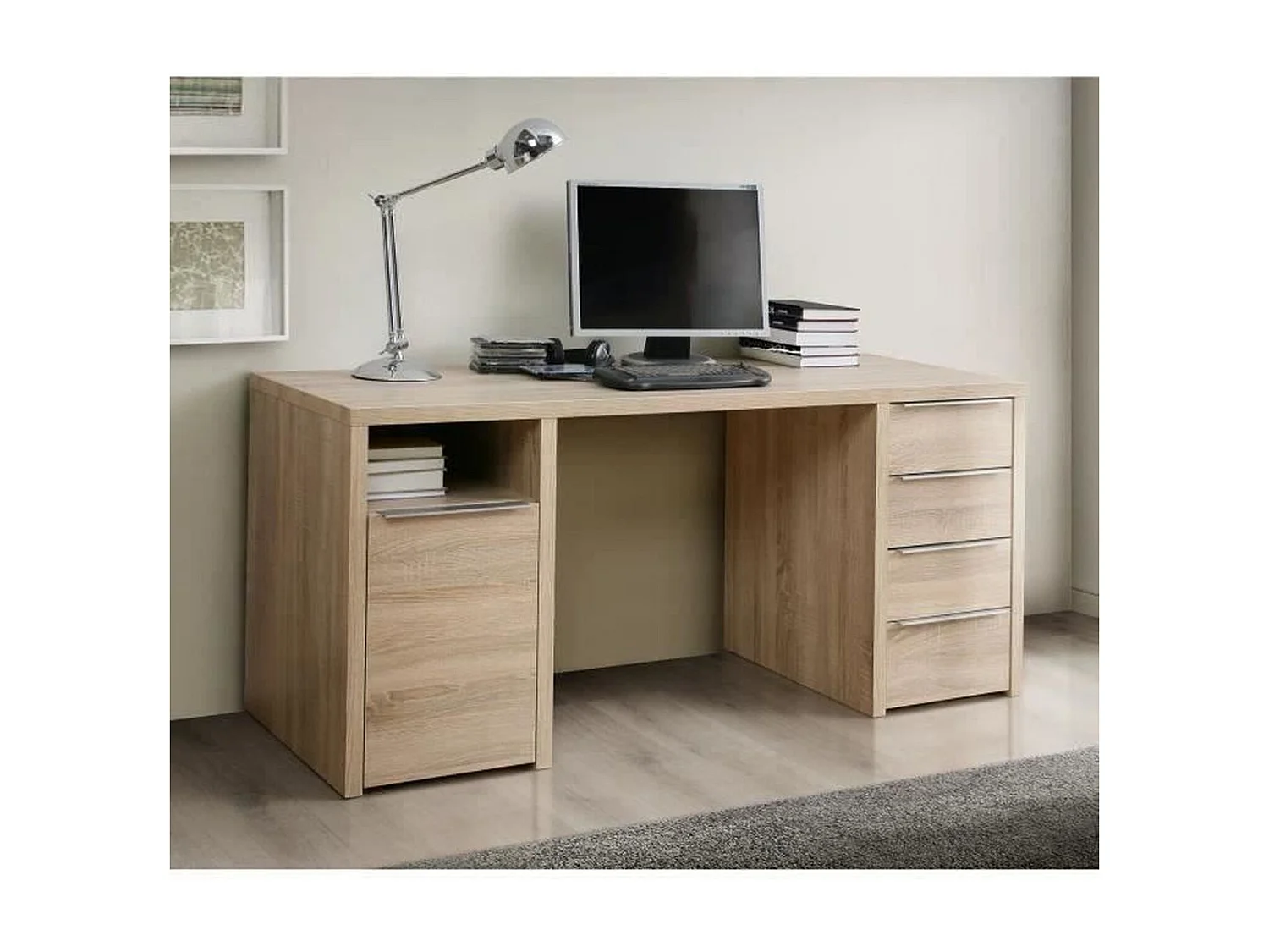 CALPE Bureau chene sonoma - L 160 cm